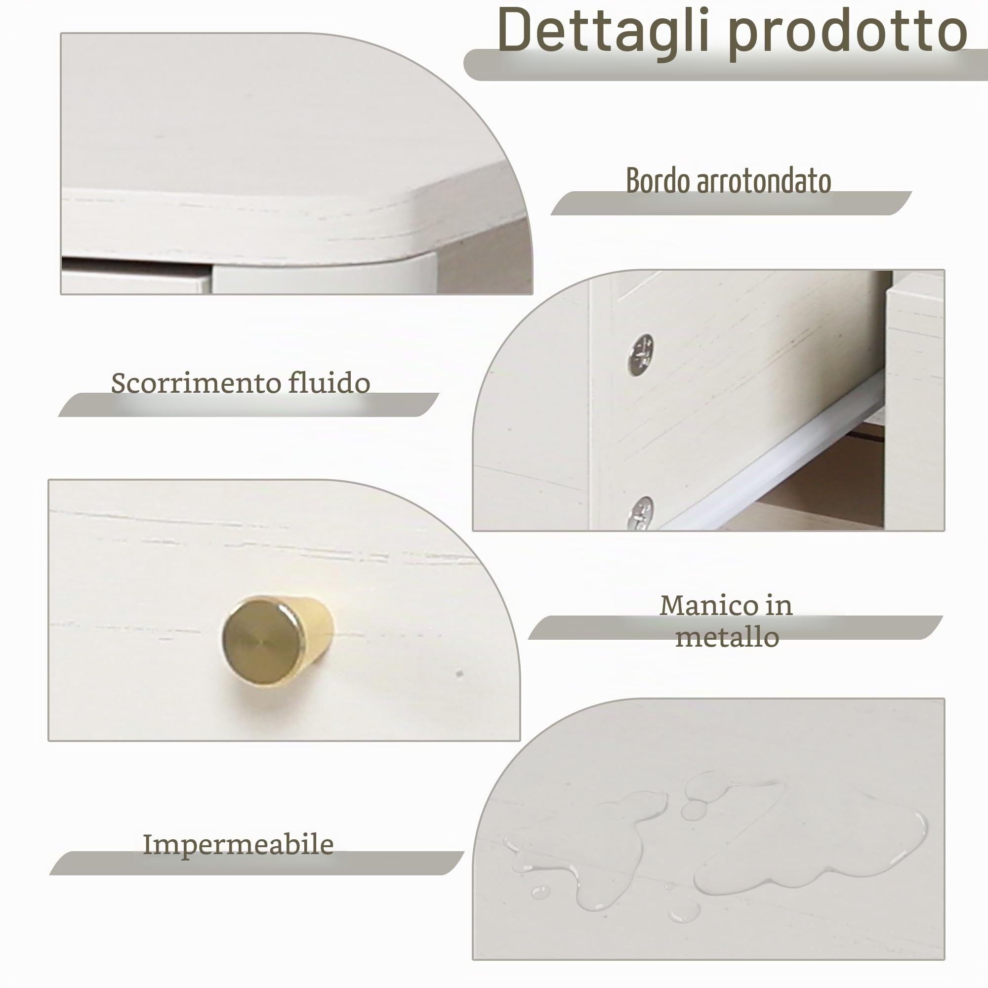 Tavolo d'ingresso con 3 cassetti in legno – moderno tavolino consolle per l'ingresso, organizer di archiviazione per il corridoio, moderno tavolino con accento con ripiano inferiore (Bianco