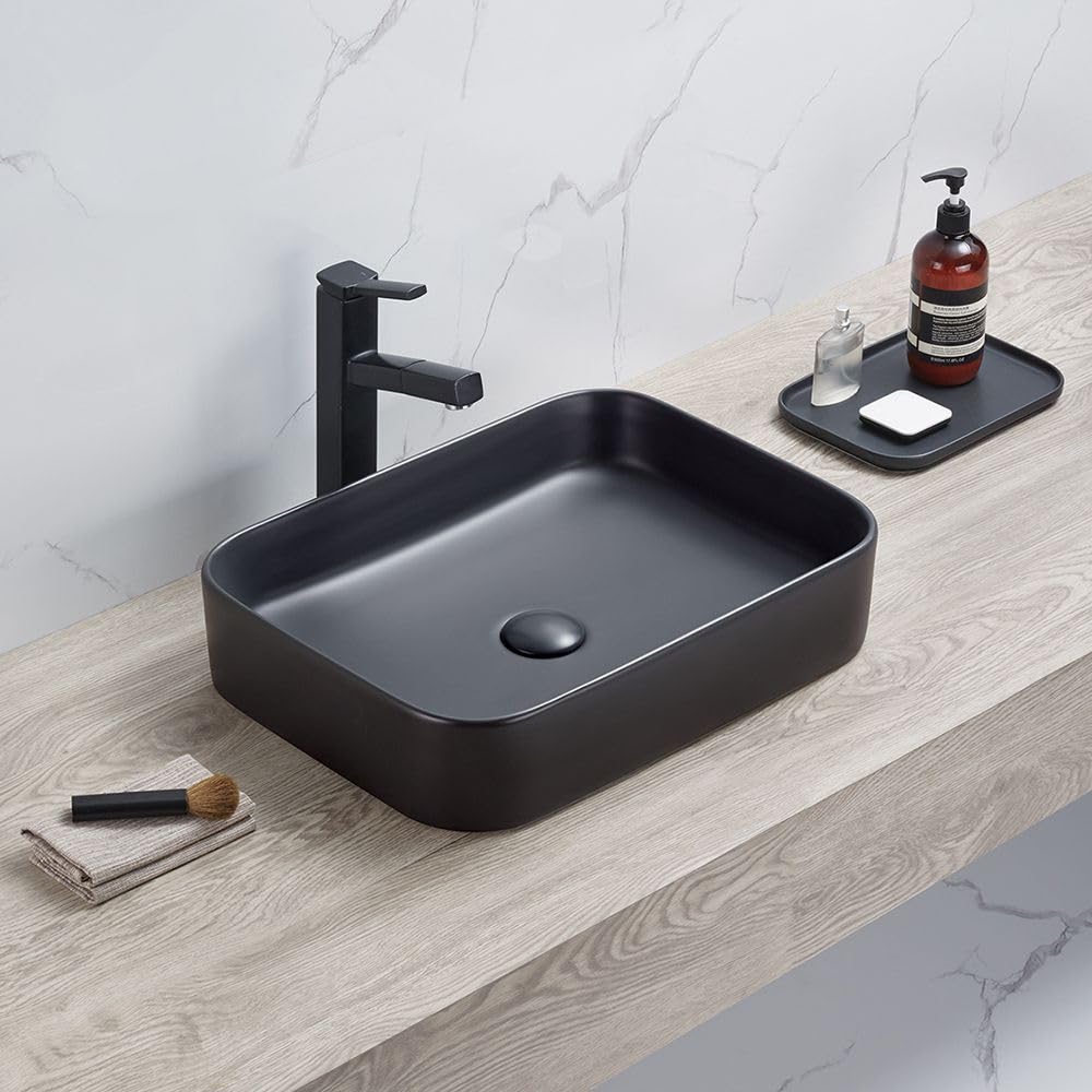 Milano Graphite Elements Rectangular Countertop Bathroom Basin Sink - 505Mm X 370Mm