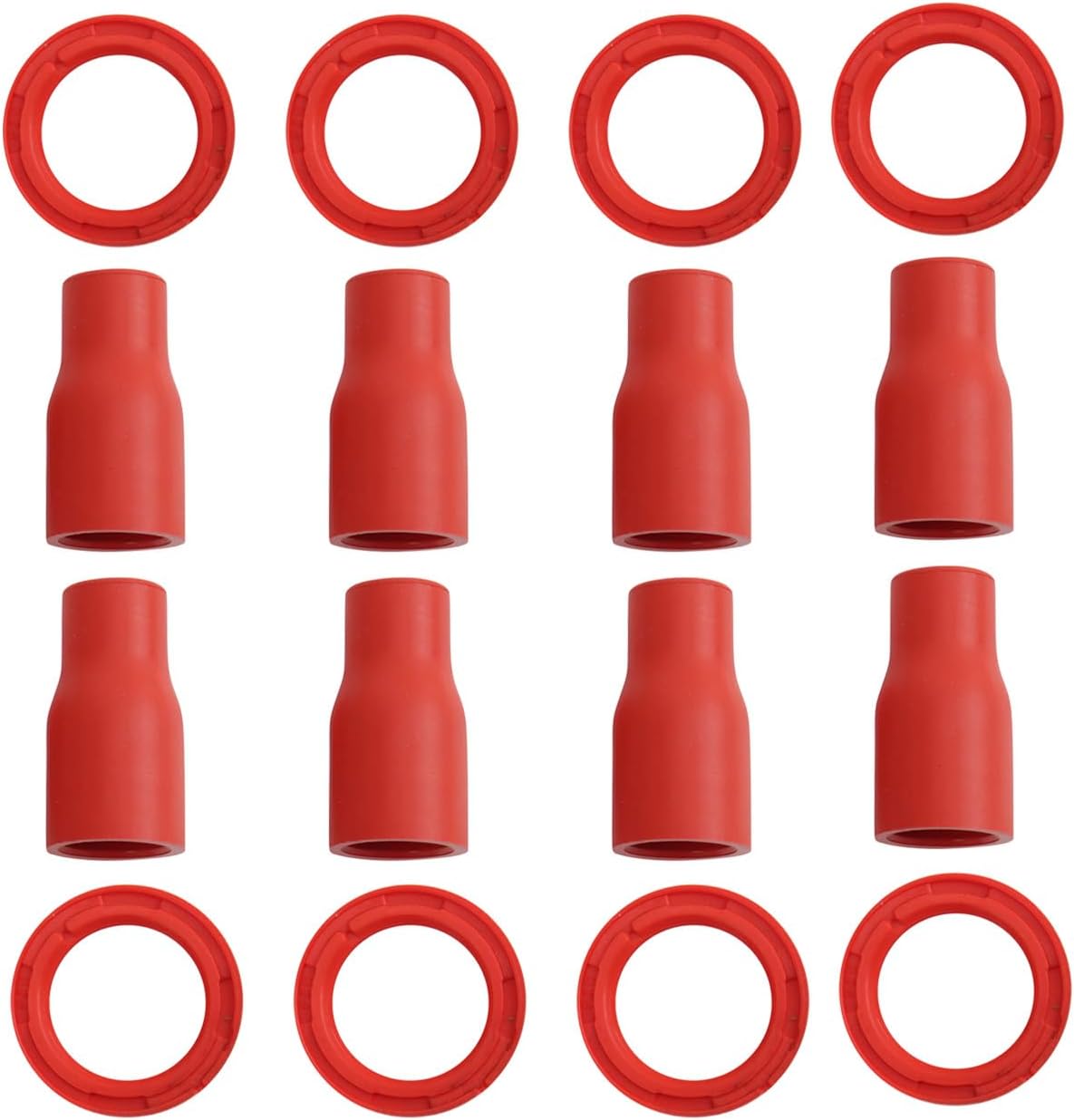 TRQ Performance Performance Ignition Coil Boot Set Red Compatible with 2017 Genesis G80 2011-2016 Hyundai Equus 2009-2016 2009 Kia Borrego 2015-2017 K900