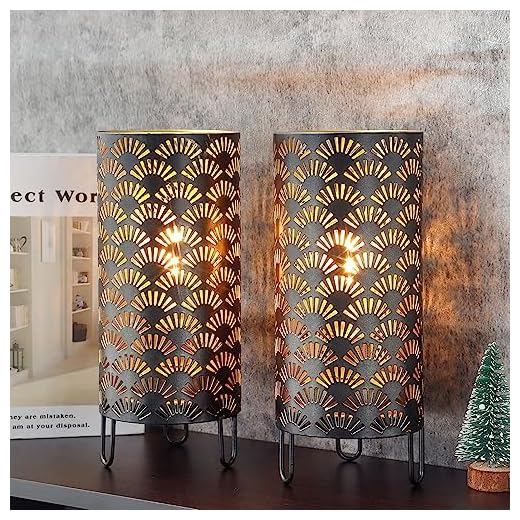 JHY DESIGN Set di 2 Lampada in metallo Batteria caricata Luce d'accento senza fili con LED per matrimoni Parti Terrazza Eventi per interni All'aperto
