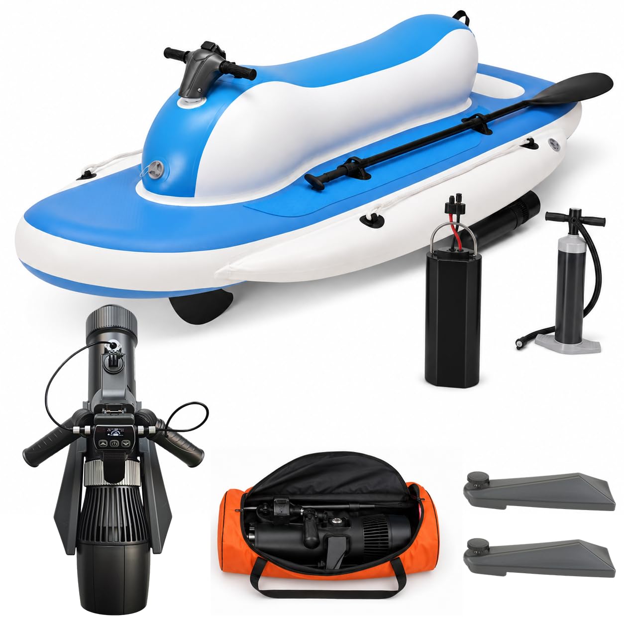 CHHMAELOVE Motorized Inflatable Boat Electric Watercraft for Adults Lake Adventures 700WPRO16A