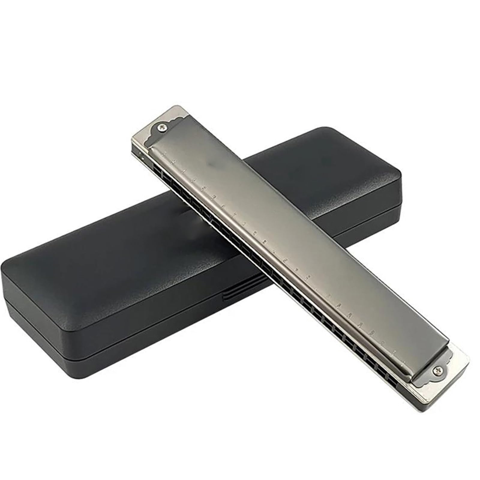 Harmonijka Ustna Tremolo Harmonijka 24-otworowa 48 Tonów Klawisz C Armonica Profesjonalna Organka Ustna Dla Początkujących Instrumenty Muzyczne(Black,B Tone)