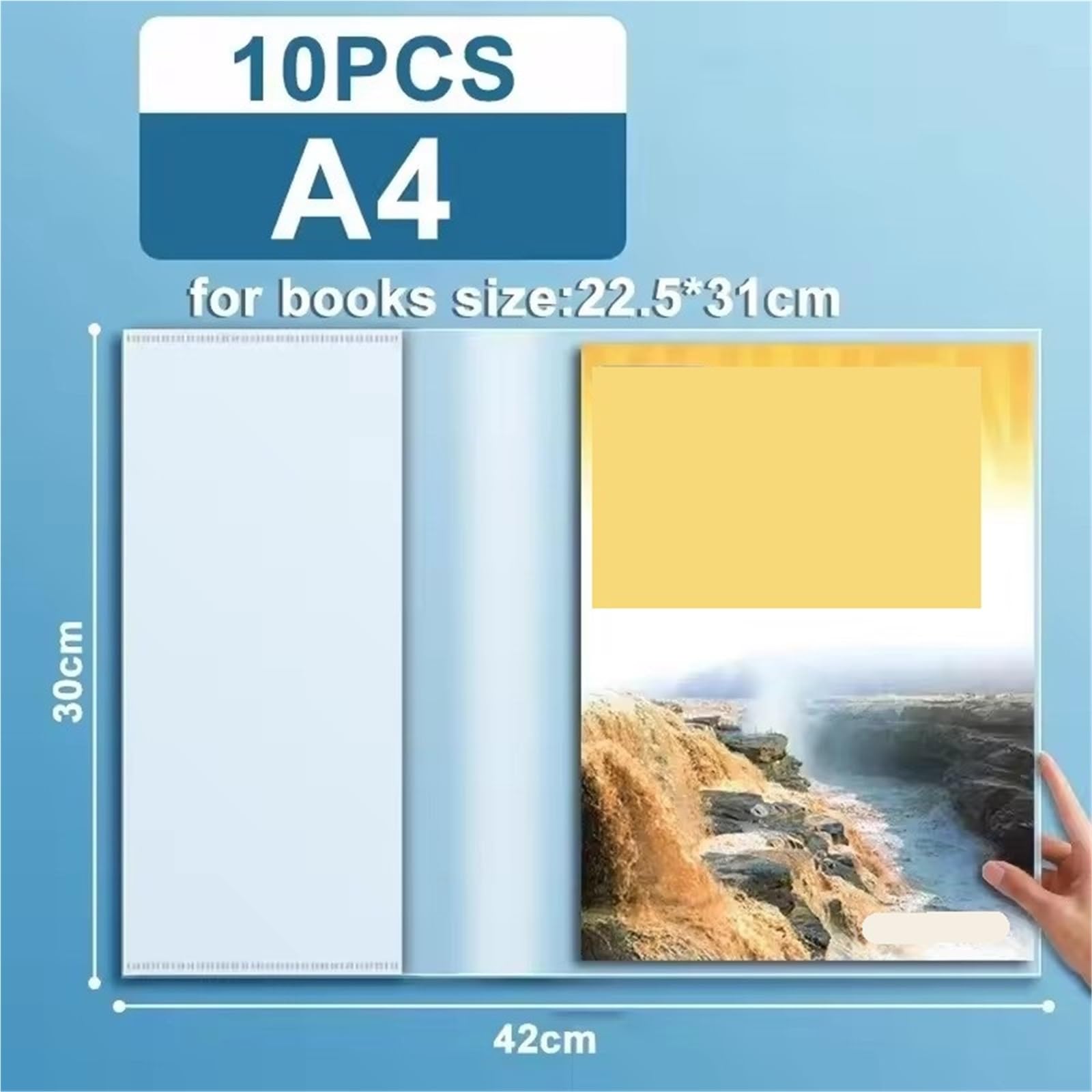 10-30PCS Transparente Buch Abdeckungen Tragbare Selbst-Klebe Verschluss Wasserdichte Lehrbücher Schutzhülle Haut A4/16K/22K Student Für Bücher Hefte(30PCS,A4)