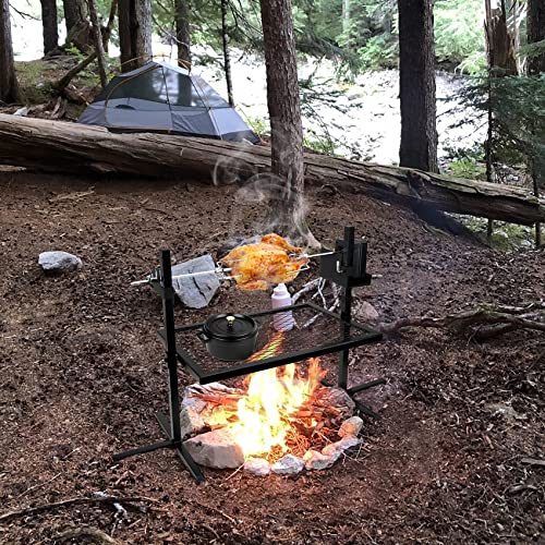 Onlyfire Adjustable Outdoor Camping Rotisserie Grill System And Spit Kit With Portable Dc 3V Motor And 29 Inch Hexagon Spit Rod #TOP4