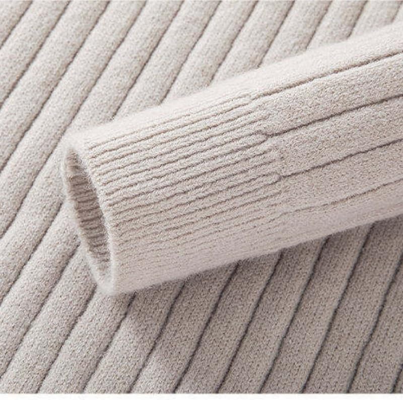 Men's Sweater Zipper Stand Up Collar Casual Knitted Sweaters Men