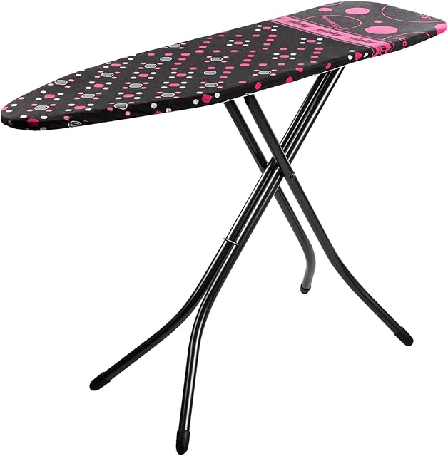 Minky Large Ironing Board with Scorch Resist Zone, HH40203107K, Black, Large Compact