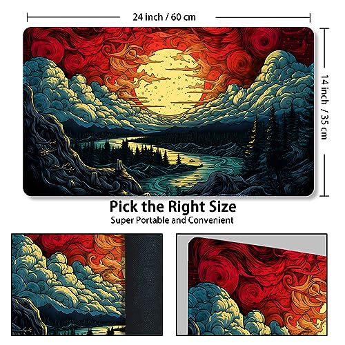 Playmat for MTG, with Free Storage Bags,Game Mat 24 x 14 inches, TCG and Board Game Mat for Cards,Mousepad Desk Mats (Regular,Magic Mat 9)