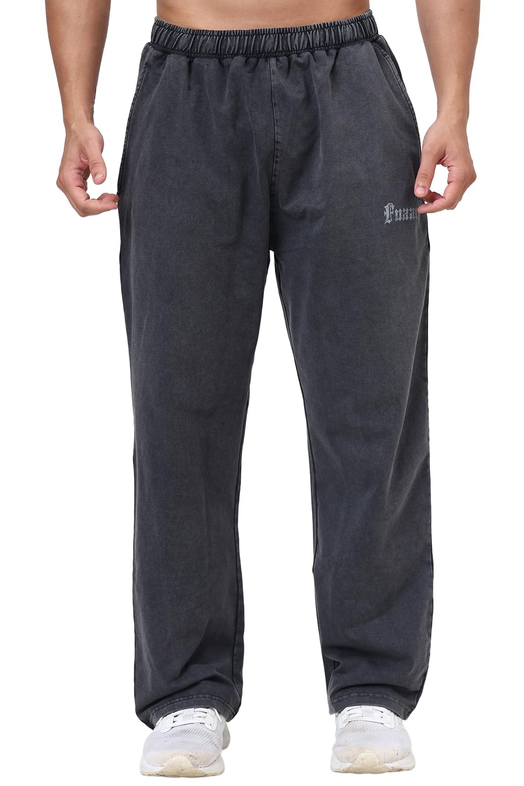 FUAARK Mens Shadow Washed Straight Tracks Oversized Fit Cotton Trackpant-picture-35