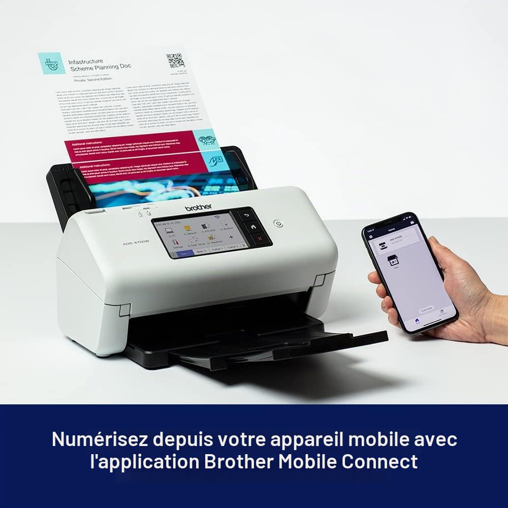 Brother AdS-4700w Scanner Con Adf + Alimentatore Di Fogli 600 X 600 Dpi A4 Nero, Bianco (adS-4700w 2-Sided Scan Up To - 40ppm / 80ipm 80 Sheet Adf 80