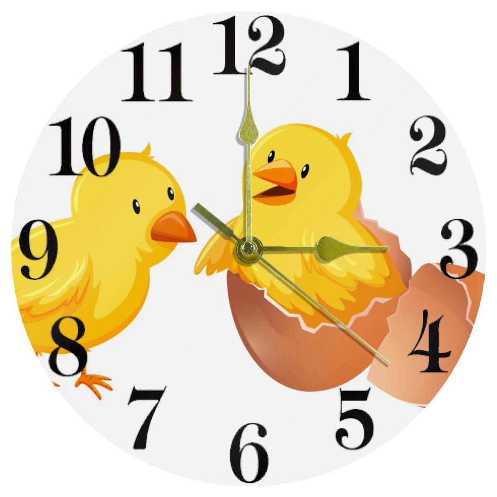 Horloge murale Chicken 25,4 cm silencieuse à piles pour cuisine