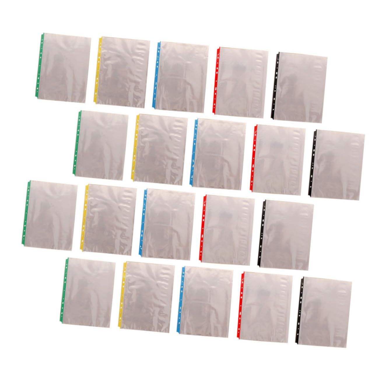 Pochettes de Protection Perforées à 11 Trous A4 en Pp, Lot de 100 Pièces, Facile à Insérer, Antistatique, pour Rangement de Documents Bureau L'école