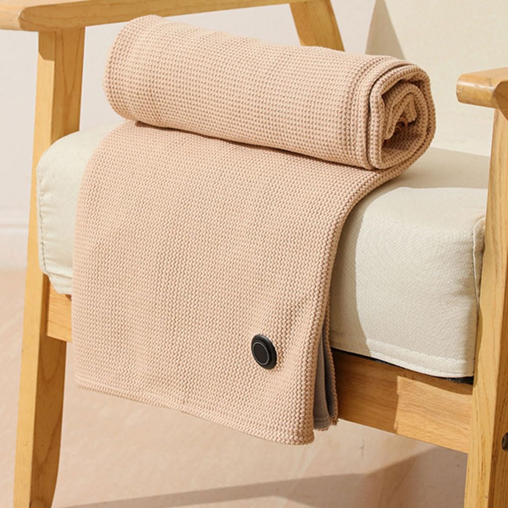 Coperta Riscaldante Indossabile Scialle Elettrico 3 Livelli di Riscaldamento Coperta Riscaldata USB con Scialle Riscaldato Power Bank da 5000 mAh for Ufficio Domestico (Kaki)