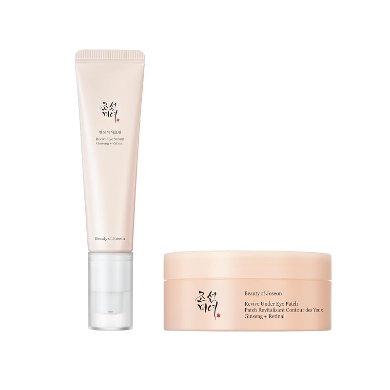Beauty of Joseon Sérum para os Olhos Revive com Retinal e Niacinamida 30 mL com Adesivos para os Olhos Revive Ginseng, 60 folhas / 30 pares