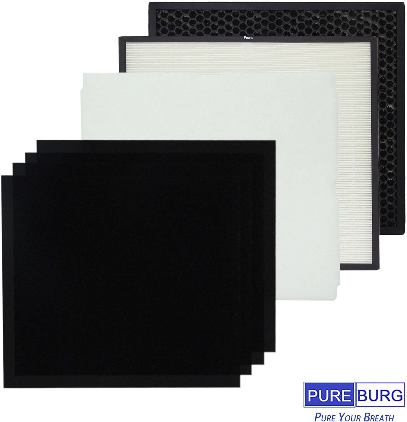 PUREBURG Replacement Filter Set Compatible with Rabbit Air MinusA2 Ultra Quiet Air Purifier Models A2 SPA-780A & SPA-700A (Odor Remover),H13 HEPA 4-Stage Filtration (Not Sold by Rabbit Air) - Image 4