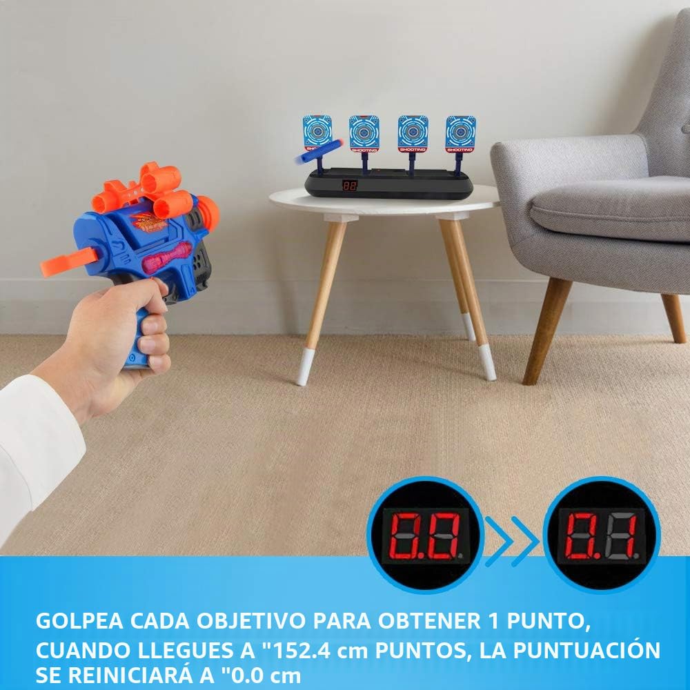Tiro al Blanco para Nerf, Blanco Digital Eléctrico, 20 Proyectiles, Juegos para Niños de 3 a 10 años, Juego de Tiro Interior Exterior, Regalo de Navidad Cumpleaños