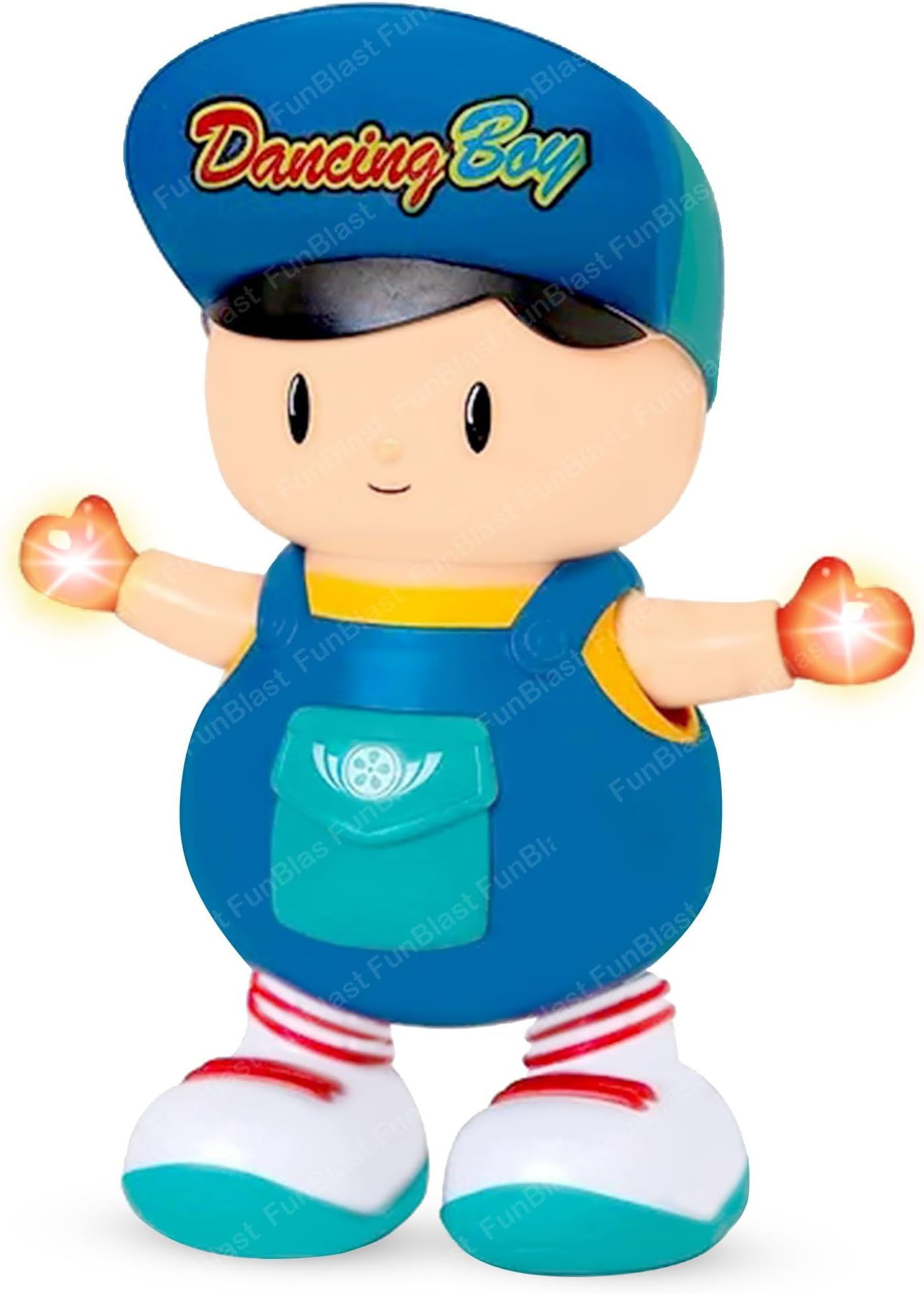 FunBlast Dancing Robot Boy with Music, 3D Flashing Lights, Dancing Naughty Boy for Kids, Battery Operated,360 Degree Rotation (Battery Included)