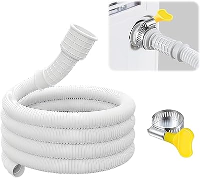 Portable Dehumidifier Drain Hose with Cuttable Rubber Adapter and Clamp,Flexible Universal AC and Dehumidifier Replacement Hose Kit (13FT)