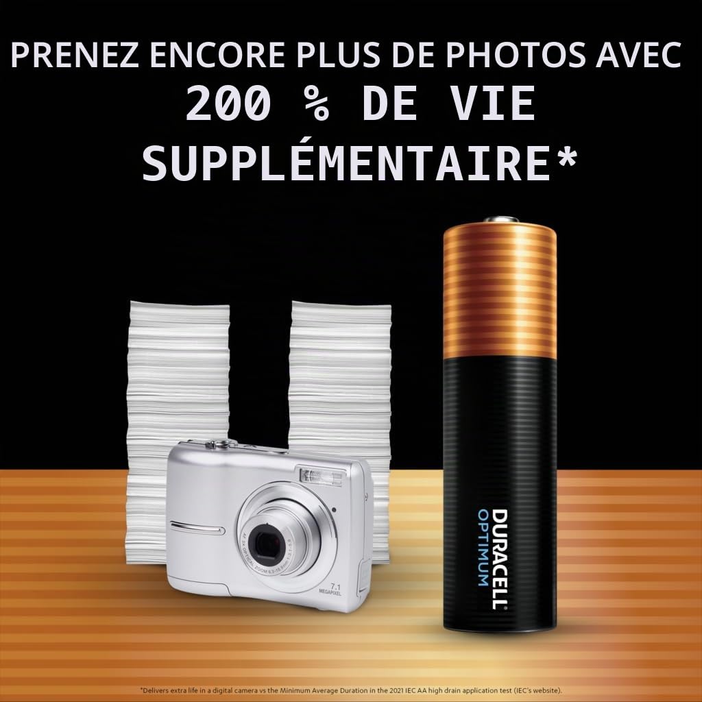 32 x Duracell AA Optimum (4 ampoules de 8 batteries) 32 piles (MX1500/STYLO/MIGNON)