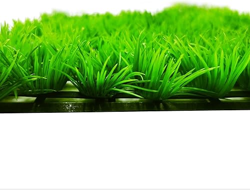 Miniatura 6 de 2 alfombrillas artificiales de césped para acuario (10 x 10 pulgadas), decoración de césped artificial de plástico para paisaje, plantas verdes,