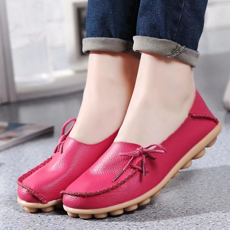 Image of Women's Leather Slipper Loafers Flat Shoes Slip-Ons