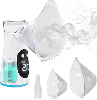 Portable Nebulizer for Adults and Kids, Handheld Nebulizer Rechargeable Smartinhaler Auto Nebulization LED Digital Display for Travel and Home