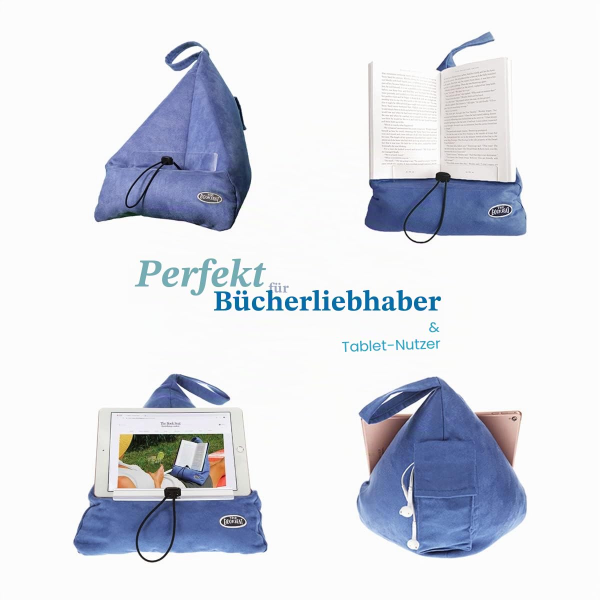 Marineblauw - The Book Seat Tablet- oder Buchhalter, Navy Blau