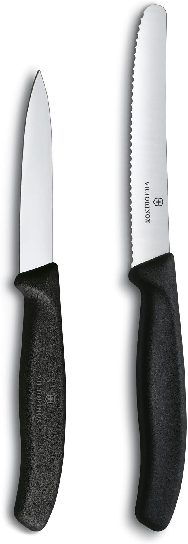 VictorinoxSwiss Classic Paring Knife Set - Includes Exceptional Paring Knife & Utility Knife - Kitchen Knives for Home Essentials - Black Handles, 2-Piece Set