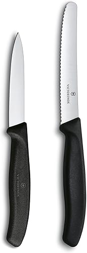 Victorinox Juego de cuchillos de pelar clásicos suizos, incluye un cuchillo de pelar excepcional y un cuchillo utilitario, cuchillos de cocina para