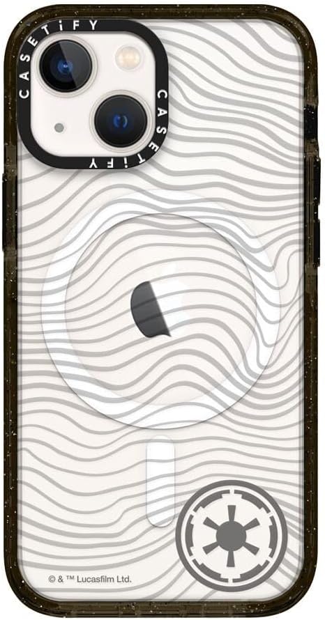 CASETiFY Impact iPhone 13 Mini Case [Mandalorian Co-Lab / 8.2ft Drop Protection/Compatible with Magsafe] - Beskar Ingot - Clear Black