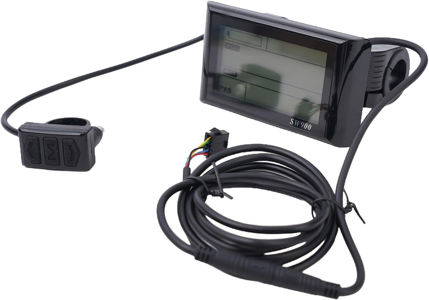 LCD Display Meter Control Panel SW900 For Electric Bike E-Bike With Temperature Speed Time Power Monitor Control Panel LCD Display Meter Controller 24V-60V 5 Pin Connector