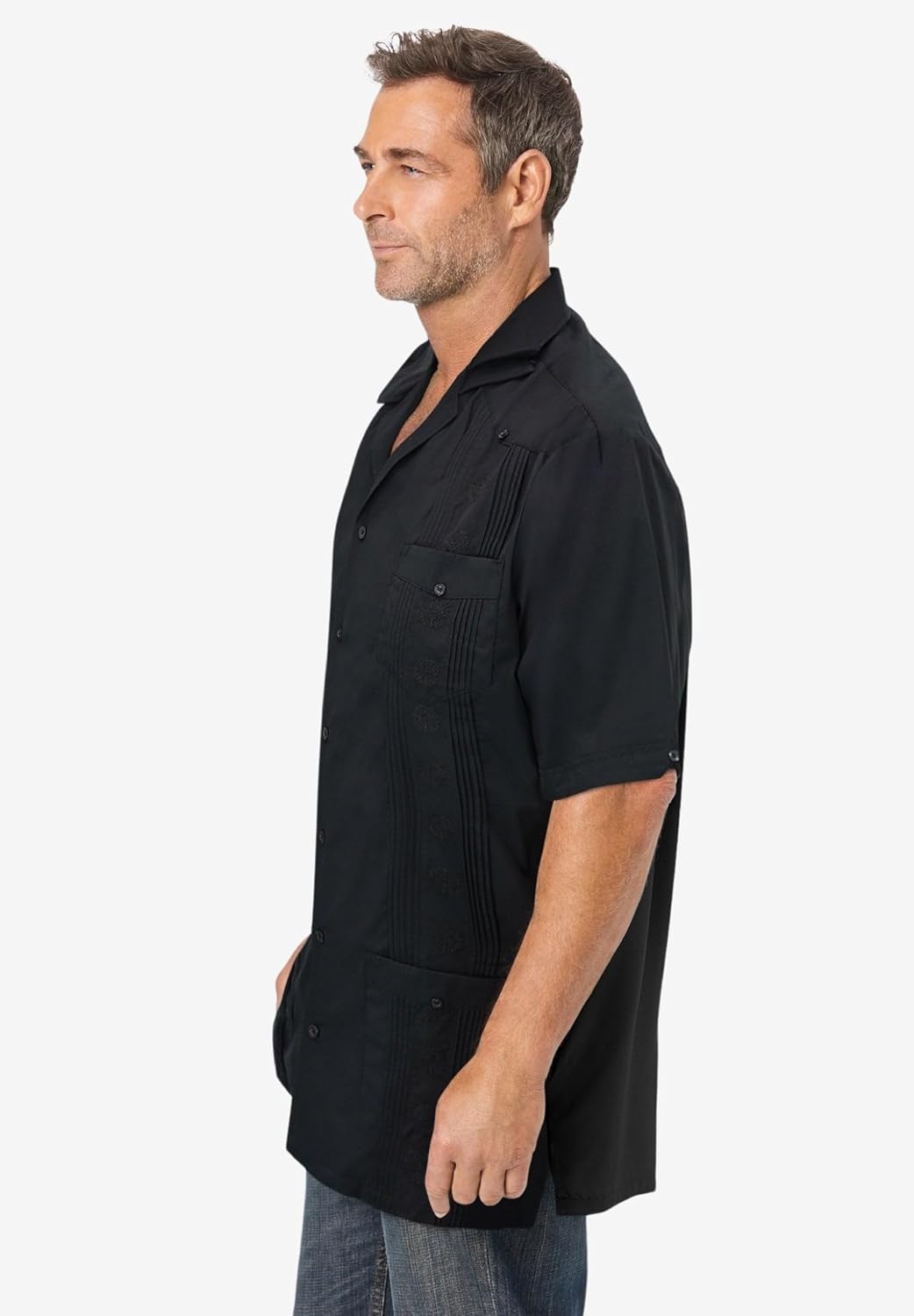 KingSize Men's Big & Tall Short-Sleeve Guayabera Shirt