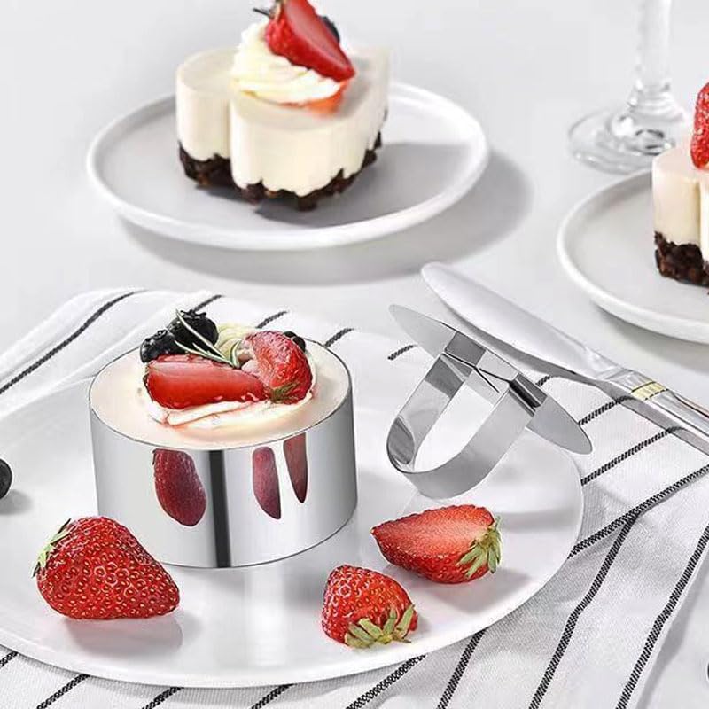 Mousse, bollos y repostería impecable usando este juego de 6 anillos de cocina de 8 cm 5
