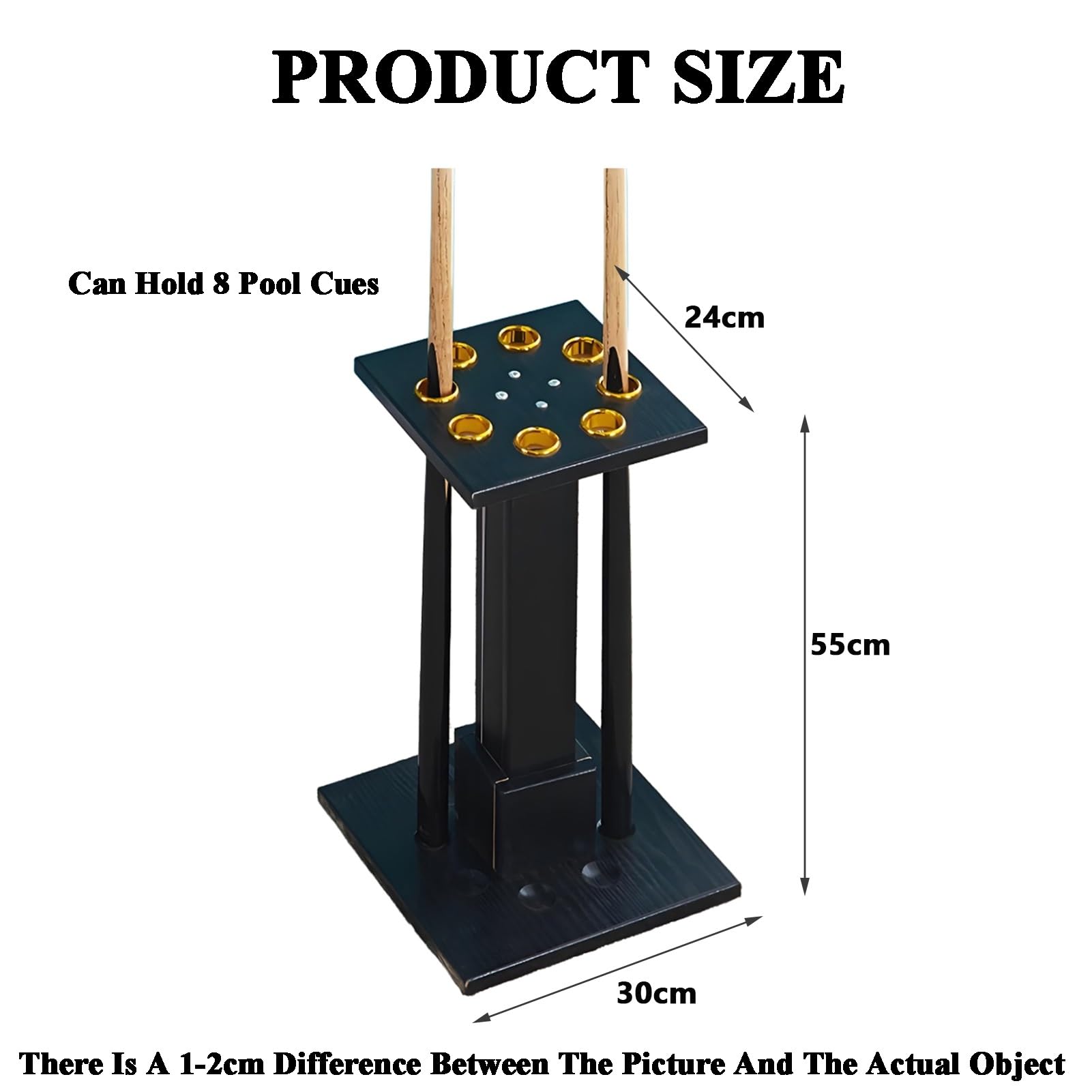 Estante For Tacos De Billar Con Capacidad For 8 Tacos, Soporte For Palo De Billar, Estructura Robusta, For Familias, Escuelas, Clubes, Habitaciones Y Gimnasios(Black)