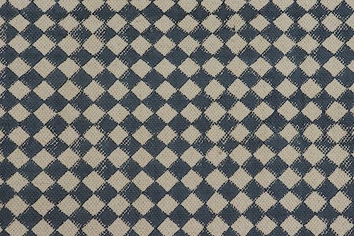 Tapis indien imprimé coton géométrique gris beige pompons déco tapis lavable 1,5m - 7