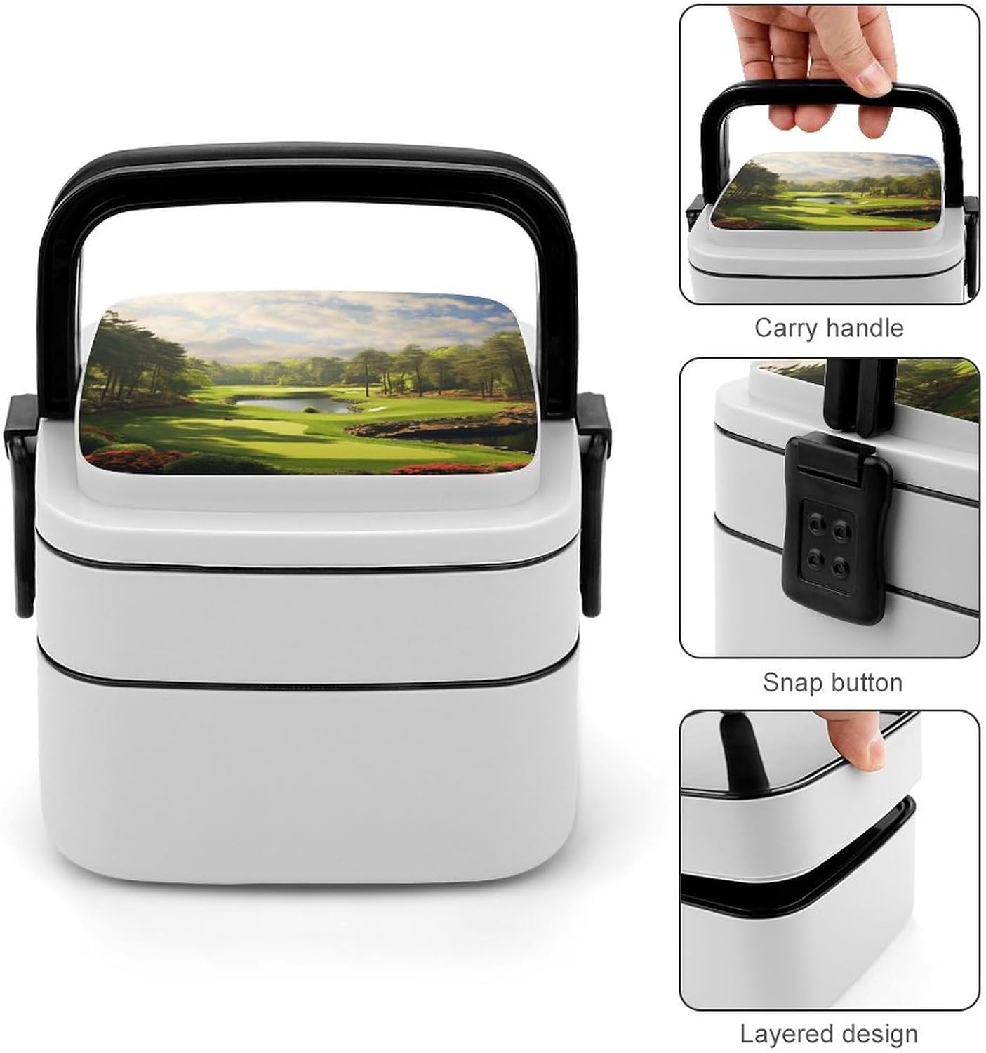 Adults Lunch Box Adult Bento Box Stackable Bento Box BPA-Free Golf Court Lunch Box Food Container Ideal for Meal Prep, Work, And On The Go