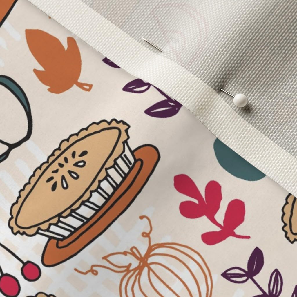 Spoonflower Fabric - Pies Thanksgiving Food Pie Pumpkin Dessert Pumpkins Printed on Upholstery Velvet Fabric Fat Quarter - Upholstery Home Decor Bottomweight Apparel