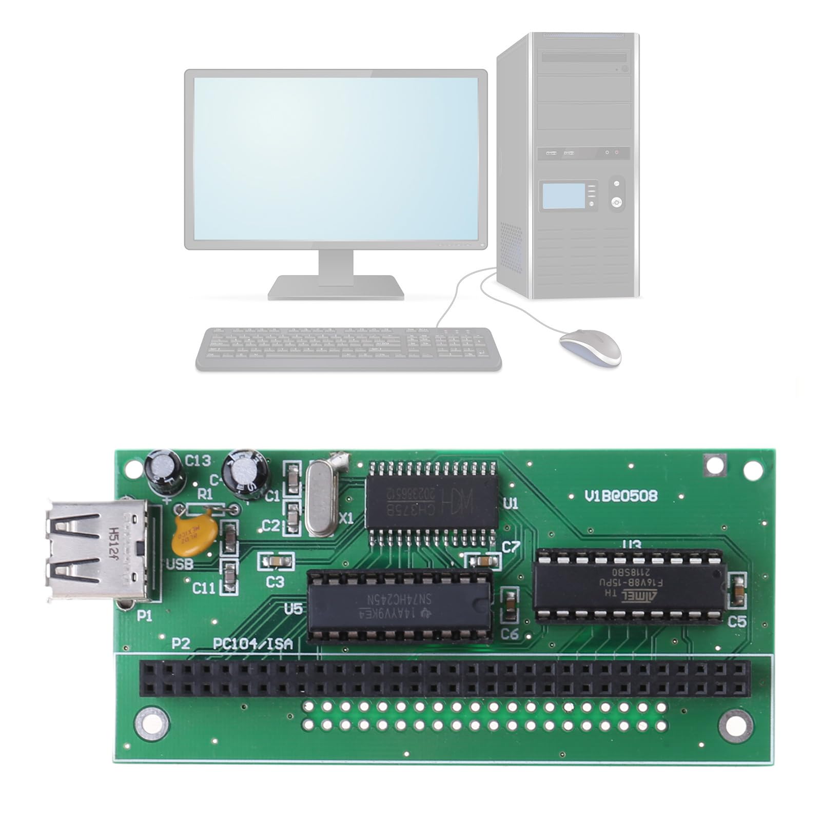 Scheda adattatore PC104 a USB PC104-USB per lo scambio di dati, scheda di conversione per sistemi informatici di controllo industriali