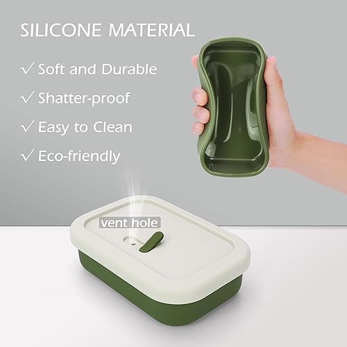 Miniatura 4 de Funda de jabón de viaje de silicona mejorada a prueba de fugas, soporte de barra de champú ventilado, caja de jabón de barra grande con tapa