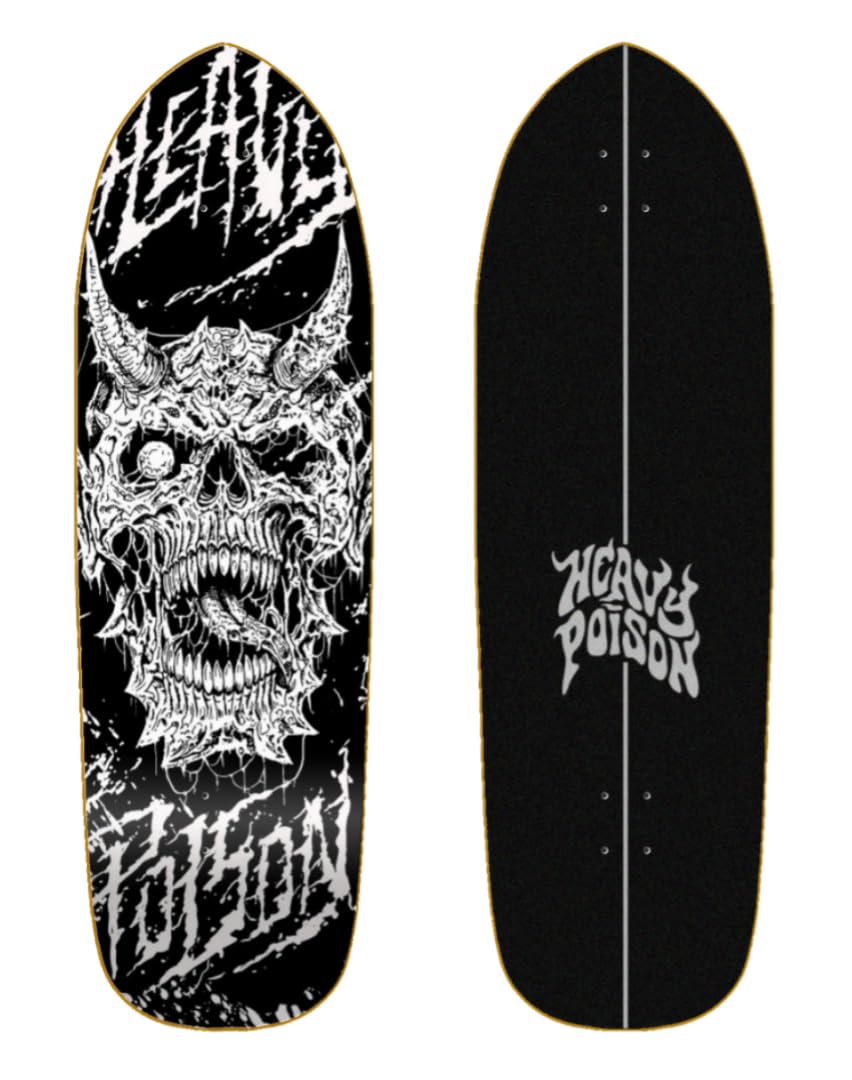 Heavy Poison surfskate Deck Tabla monopatin Skate Skateboard - Demon Dark 33.5 Hillr