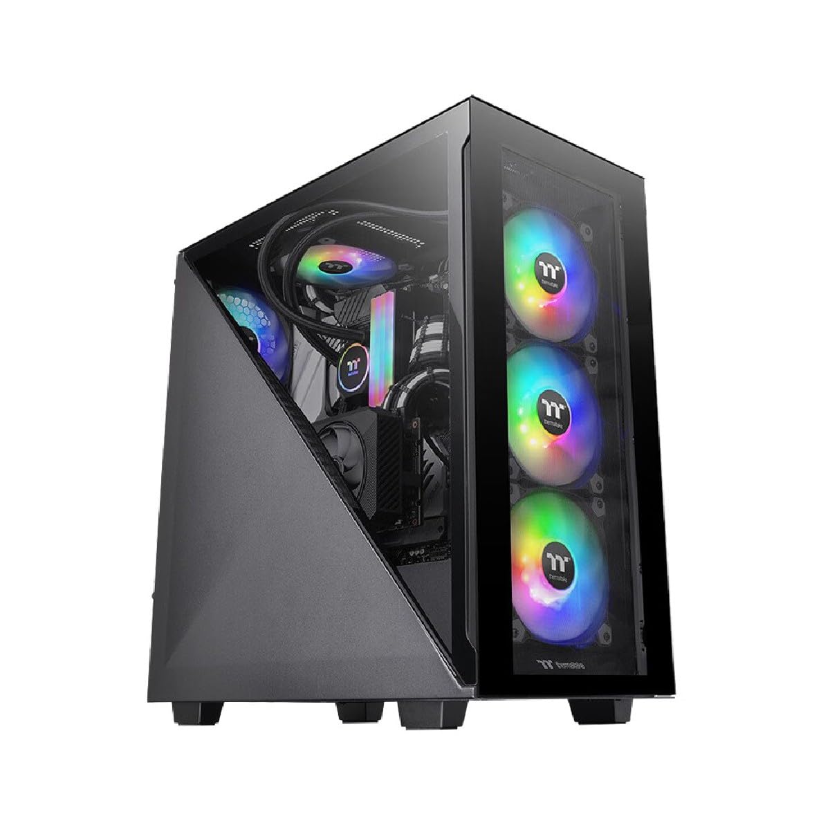 Thermaltake Divider 300 TG ARGB Mid Tower Alloy Steel Computer Chassis - CA-1S2-00M1WN-01 (Black)-image-5