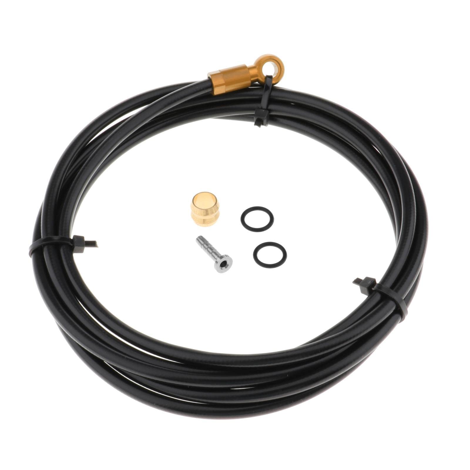 Hydraulisches Scheibenbremsschlauch-Set für Fahrräder, mit Oliven-Einsatz-Anschluss, Gold, 2 m, 5 Stück