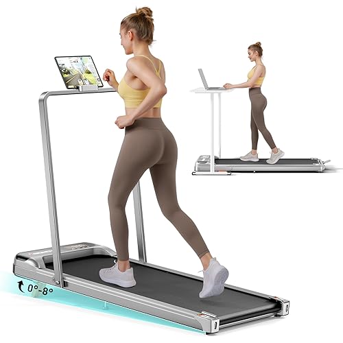 Walking Pad, Under Desk Treadmill with Incline for Home Office 2.5HP Portable Walking Treadmill with 265 Lbs Weight Capacity Walking Machine, Remote Control, LED Display