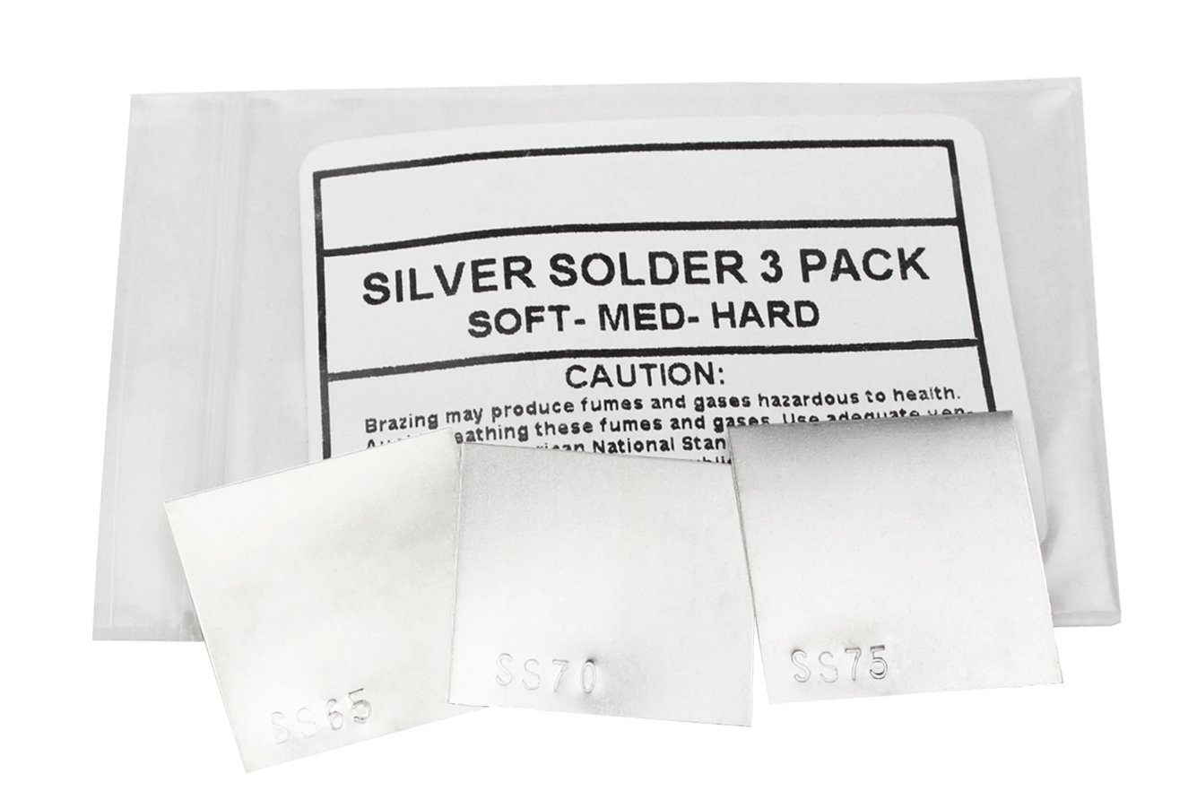 3 Piece Silver Solder Sheet - 1 DWT Each of Soft Medium Hard Jewelry Making SS65 SS70 & SS75 Soldering Sheet Set