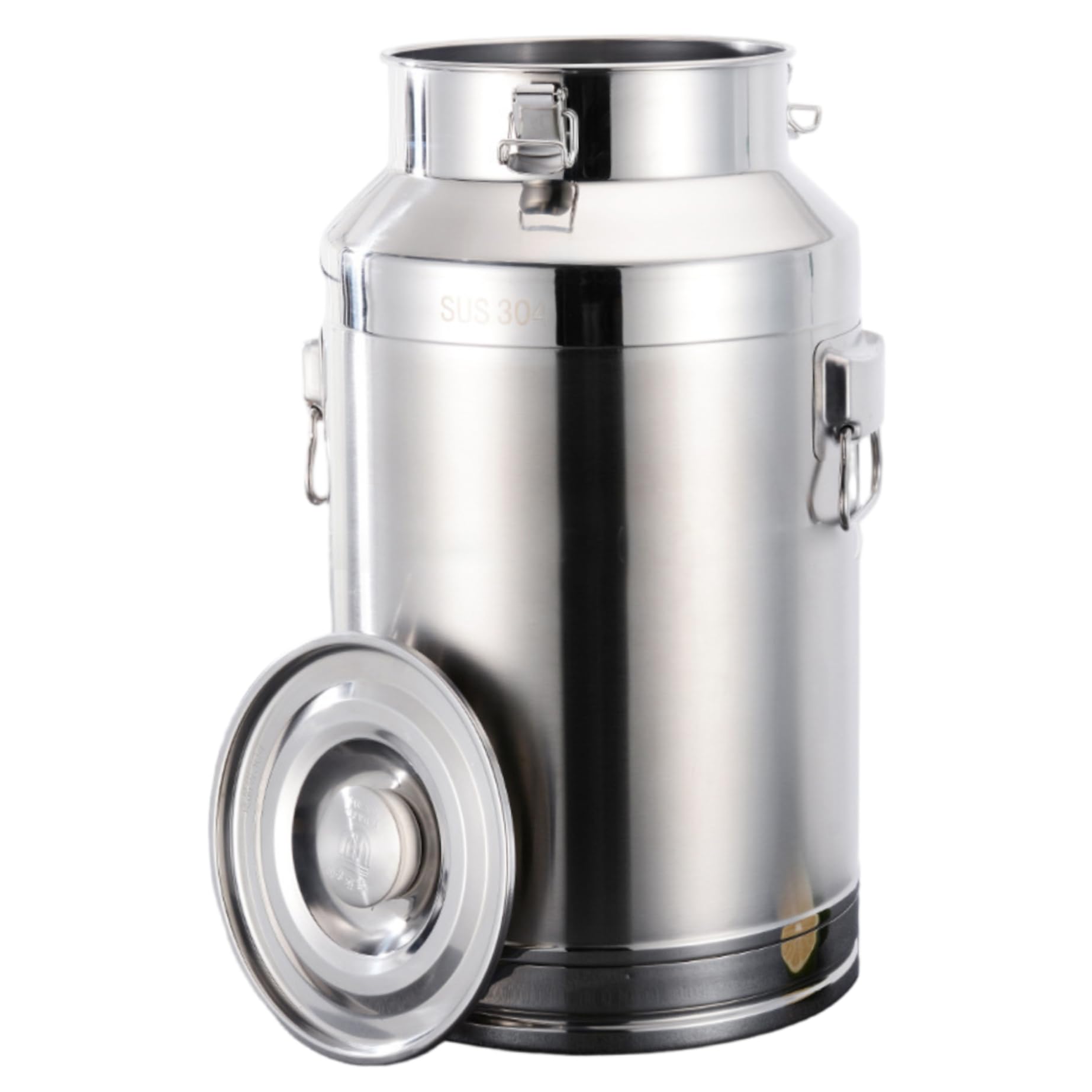 Bidon à lait 5L en acier inoxydable avec couvercle à boucle sécurisée et anneau de levage
