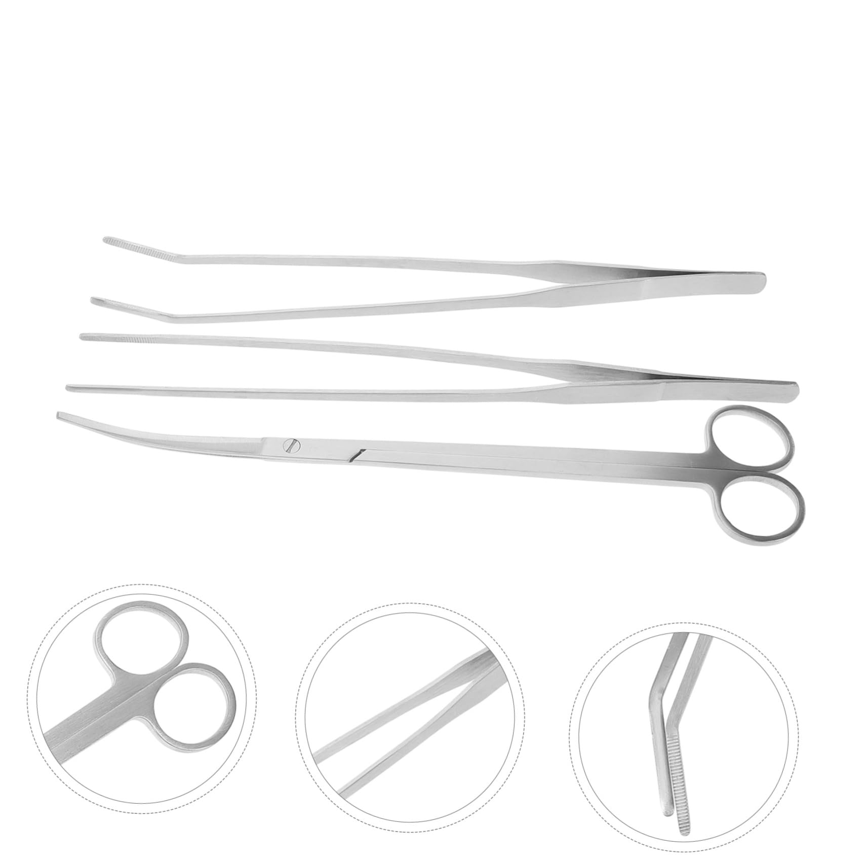 BESPORTBLE 5 Juegos De Pinzas para Acuarios Herramientas para Acuarios Decoración De Peceras Raspador De Algas Tijeras para Accesorios Curvos para Limpieza De Acero