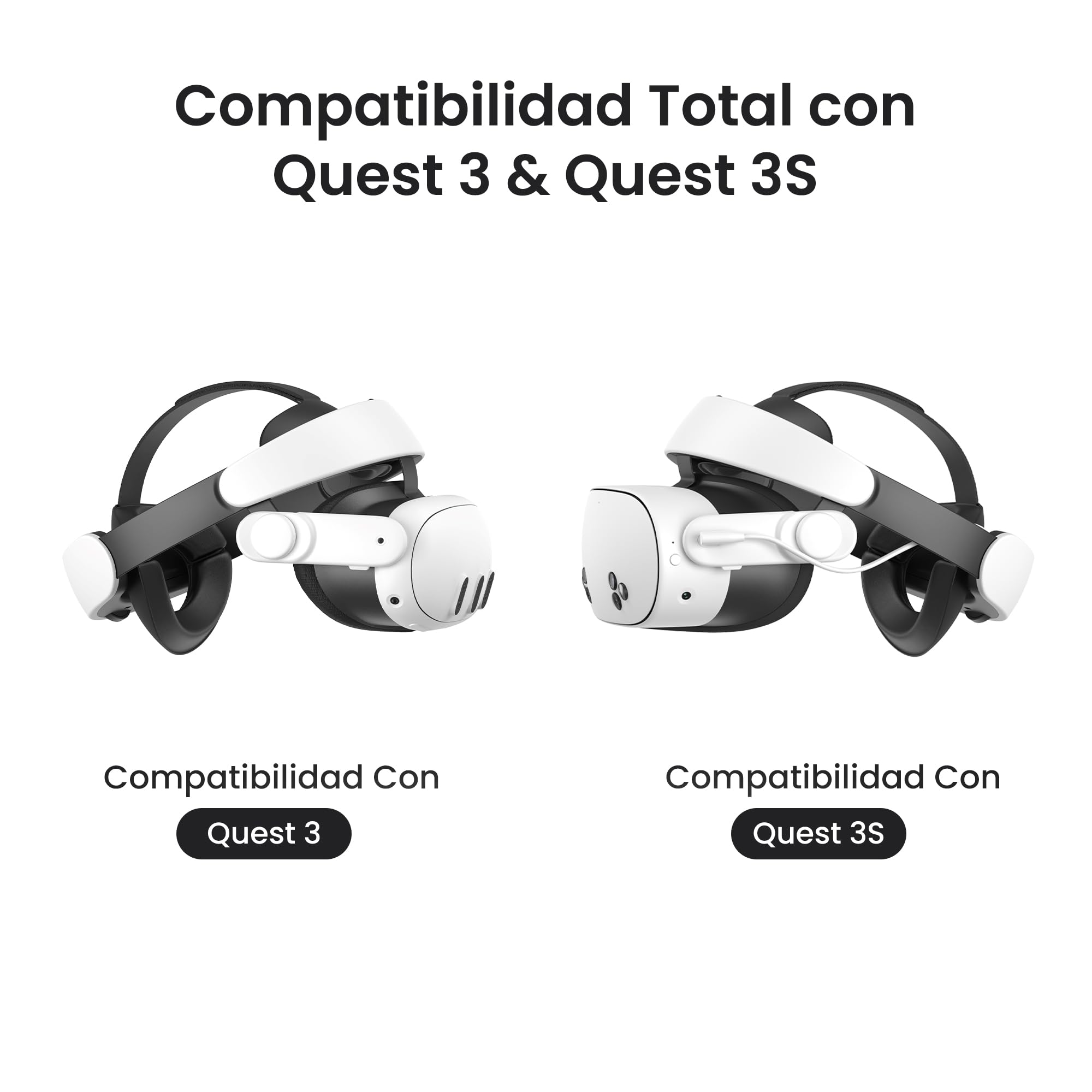 KIWI design H4 Boost Correa para la Cabeza con Batería Compatible con Meta Quest 3/3S Confort Correa Halo