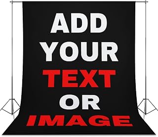 Custom Photography Cloth Personalized Background with Picture Logo Text Customized Photography Backdrop for Wedding Birthday Party Photo Studio Photobooth Props, 56x79in