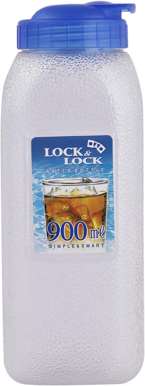 LocknLock Aqua 900ml BPA-Free Water Bottle with Flip-Top Lid – Durable and Transparent Hydration Jug