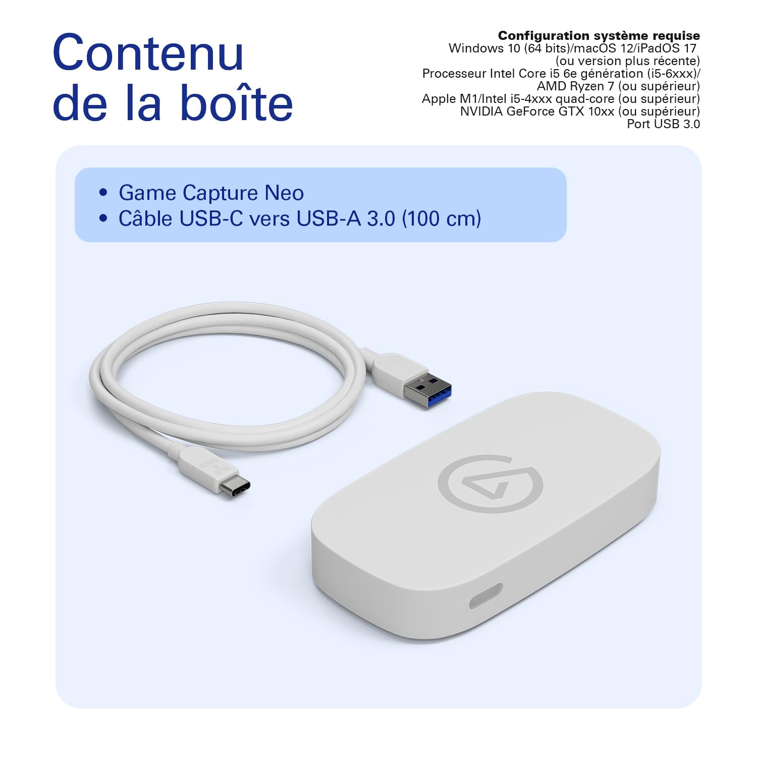 Elgato Game Capture Neo – Carte de Capture USB Portable, Pass-Through 4K60 HDR, Enregistrement 1080p60 – pour PS5|Xbox|Nintendo Switch 2|iPhone – OBS, QuickTime, etc. - Plug-and-Play, PC|Mac|iPad