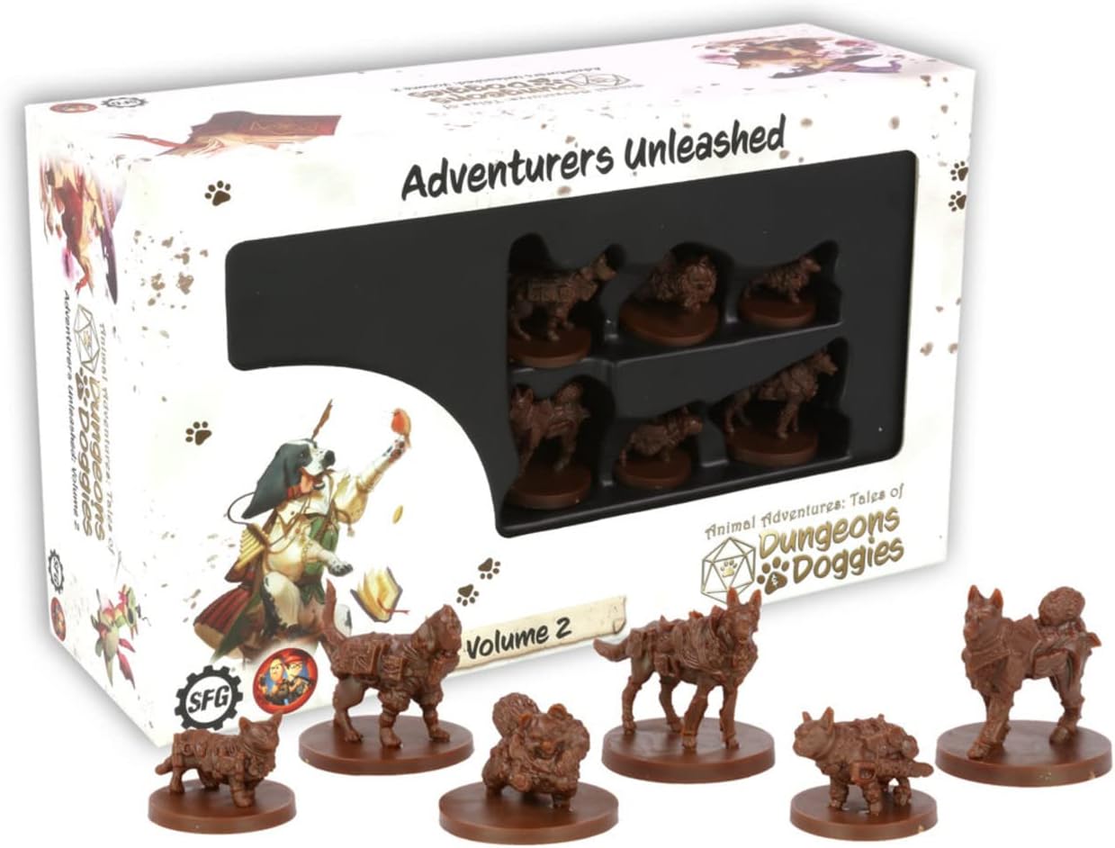 Steamforged Games Animal Adventures: Dungeons and Doggies Adventures Unleashed Roleplaying Miniatures 5E Compatible Volume 2